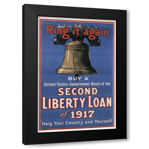 WWI: Ring It Again Black Modern Wood Framed Art Print with Double Matting by Unknown