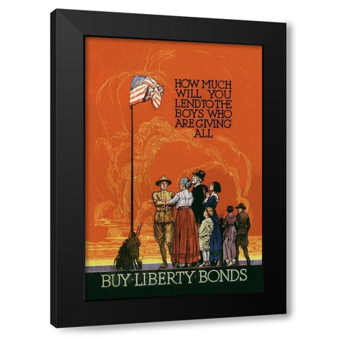 WWI: Buy Liberty Bonds Black Modern Wood Framed Art Print by Unknown