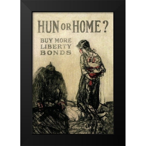 WWI: Hun or Home? Black Modern Wood Framed Art Print by Unknown