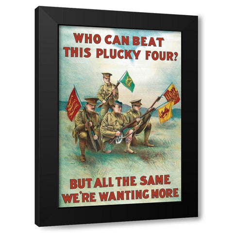 WWI: Plucky Four Black Modern Wood Framed Art Print by Unknown