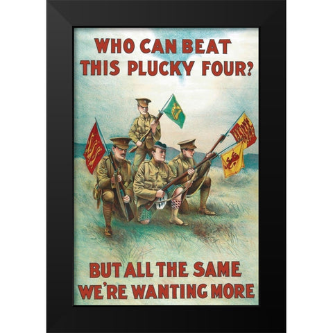 WWI: Plucky Four Black Modern Wood Framed Art Print by Unknown