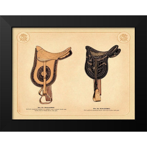 Saddles and Tack: Kilgore Saddles #2 Black Modern Wood Framed Art Print by Unknown