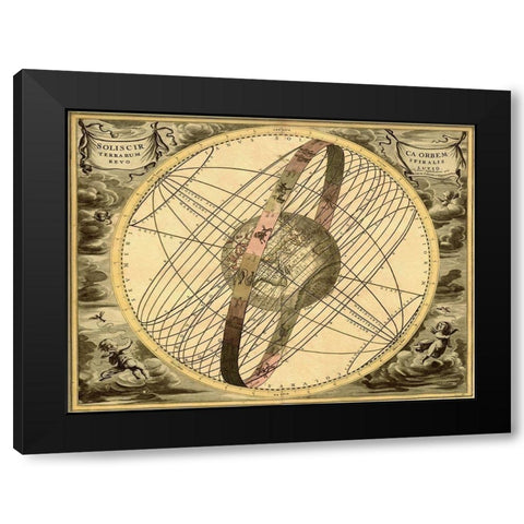 Maps of the Heavens: Solis  Cir Terrarum Black Modern Wood Framed Art Print with Double Matting by Cellarius, Andreas