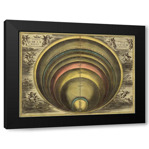 Maps of the Heavens: Corprum Coelestium Black Modern Wood Framed Art Print with Double Matting by Cellarius, Andreas