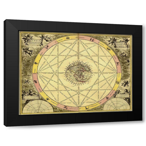 Maps of the Heavens: Typhus Aspec Black Modern Wood Framed Art Print with Double Matting by Cellarius, Andreas