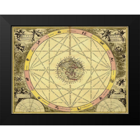 Maps of the Heavens: Typhus Aspec Black Modern Wood Framed Art Print by Cellarius, Andreas