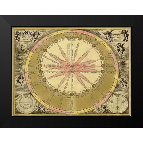 Maps of the Heavens: Theoria Solis Black Modern Wood Framed Art Print by Cellarius, Andreas