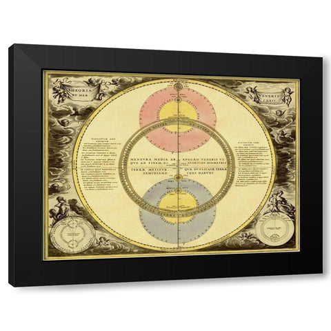 Maps of the Heavens: Theoria Veneris Black Modern Wood Framed Art Print with Double Matting by Cellarius, Andreas
