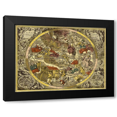 Maps of the Heavens: Coelistellati Christianina Black Modern Wood Framed Art Print with Double Matting by Cellarius, Andreas