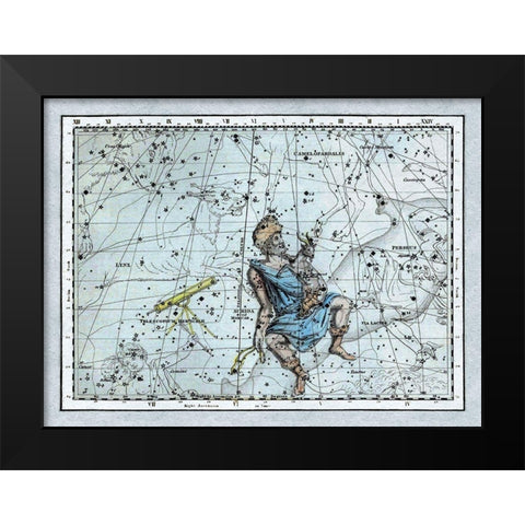 Maps of the Heavens: Auriga the Charioteer Black Modern Wood Framed Art Print by Jamieson, Alexander