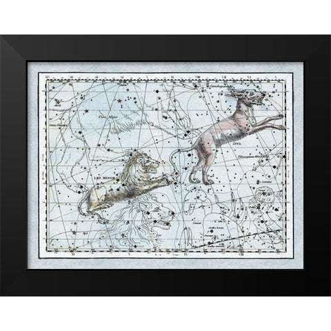 Maps of the Heavens: Leo Minor Black Modern Wood Framed Art Print by Jamieson, Alexander