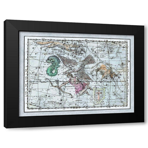 Maps of the Heavens: Aquila - Jupiters Eagle Black Modern Wood Framed Art Print with Double Matting by Jamieson, Alexander