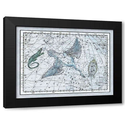 Maps of the Heavens: The Swan in the Milkyway Black Modern Wood Framed Art Print with Double Matting by Jamieson, Alexander