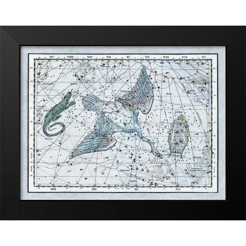 Maps of the Heavens: The Swan in the Milkyway Black Modern Wood Framed Art Print by Jamieson, Alexander