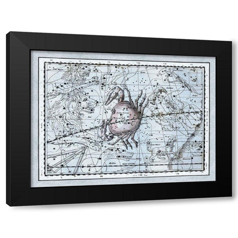 Maps of the Heavens: Cancer - the Crab Black Modern Wood Framed Art Print by Jamieson, Alexander