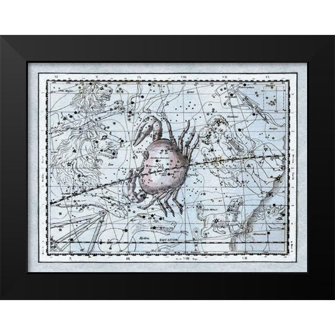 Maps of the Heavens: Cancer - the Crab Black Modern Wood Framed Art Print by Jamieson, Alexander