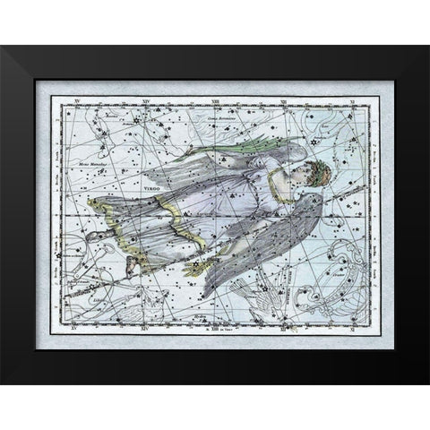 Maps of the Heavens: Virgo the Maiden Black Modern Wood Framed Art Print by Jamieson, Alexander