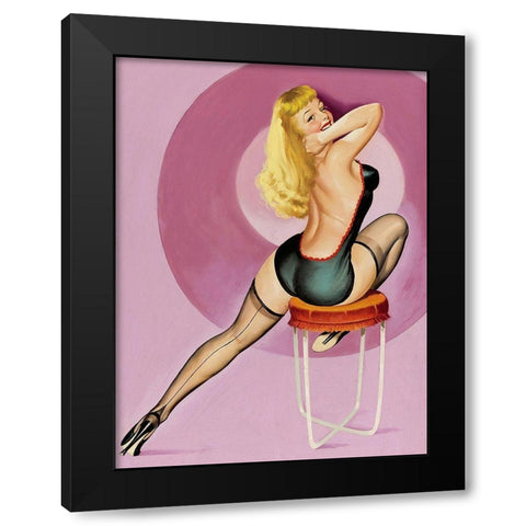 Mid-Century Pin-Ups - Beauty Parade Magazine - Oh! Purple Black Modern Wood Framed Art Print with Double Matting by Driben, Peter