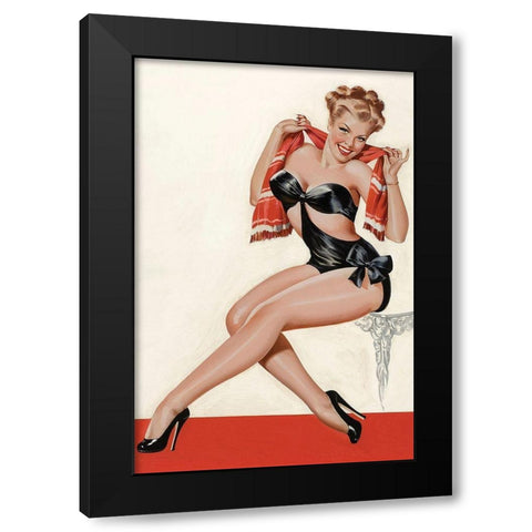 Mid-Century Pin-Ups - Wink Magazine - Silk Stockings and High Heels Black Modern Wood Framed Art Print by Driben, Peter