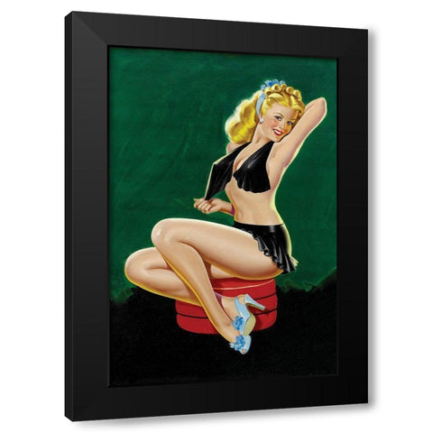 Mid-Century Pin-Ups - Beauty Parade - Uncovering Beauty Black Modern Wood Framed Art Print by Driben, Peter