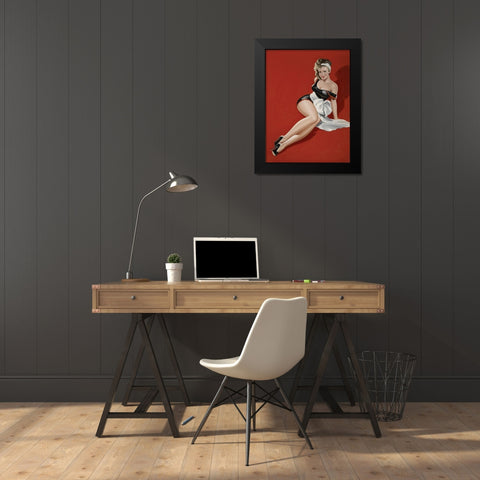 Mid-Century Pin-Ups - Magazine Cover - The Gift Black Modern Wood Framed Art Print by Driben, Peter