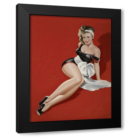 Mid-Century Pin-Ups - Magazine Cover - The Gift Black Modern Wood Framed Art Print by Driben, Peter