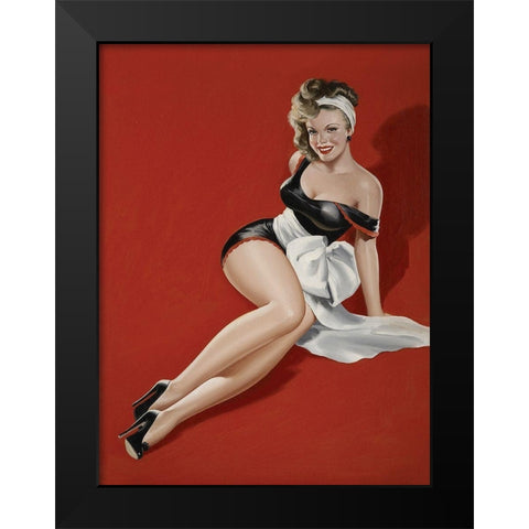 Mid-Century Pin-Ups - Magazine Cover - The Gift Black Modern Wood Framed Art Print by Driben, Peter