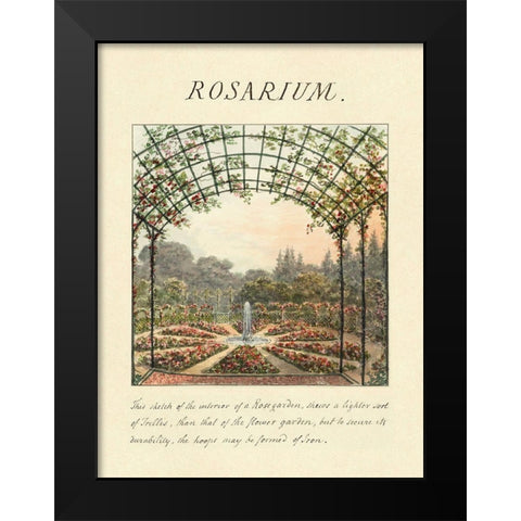 Rosarium, 1813 Black Modern Wood Framed Art Print by Repton, Humphry