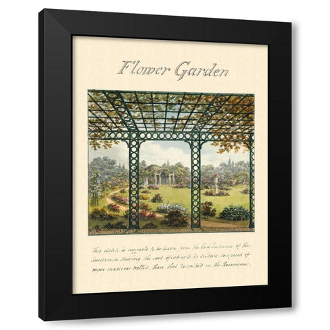 Flower Garden, 1813 Black Modern Wood Framed Art Print with Double Matting by Repton, Humphry