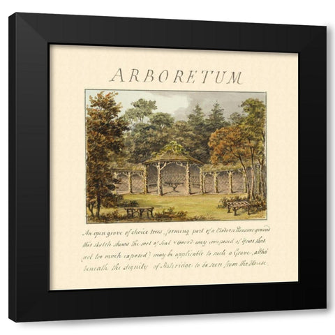 Arboretum, 1813 Black Modern Wood Framed Art Print with Double Matting by Repton, Humphry
