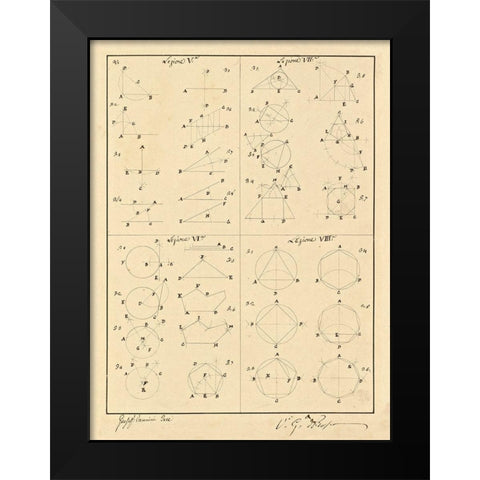 Plate 2 for Elements of Civil Architecture, ca. 1818-1850 Black Modern Wood Framed Art Print by Vannini, Giuseppe