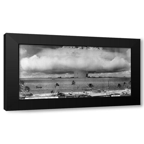 Bikini Atoll - Operation Crossroads Baker Detonation - July 25, 1946: DBCR-T1-318-Exp #2 AF434-6 Black Modern Wood Framed Art Print with Double Matting by U.S. Navy
