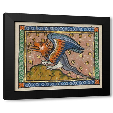 A Dragon (detail) Black Modern Wood Framed Art Print with Double Matting by Franco-Flemish 13th Century