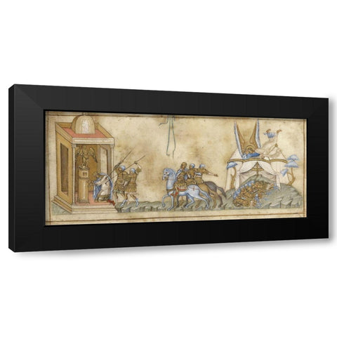 The Death of Sennacherib Black Modern Wood Framed Art Print with Double Matting by Italian 14th Century