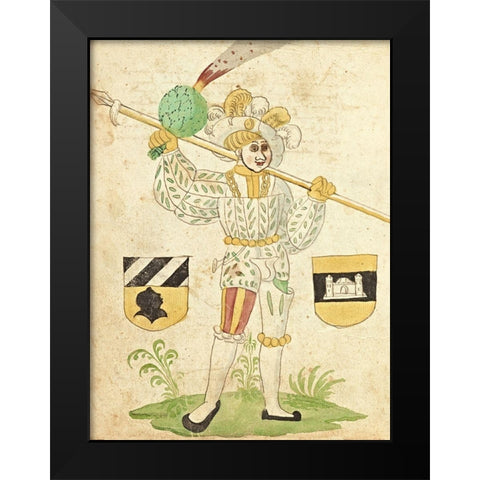 Civic festival of the Nuremberg Schembartlauf - White Costume Black Modern Wood Framed Art Print by German 16th Century