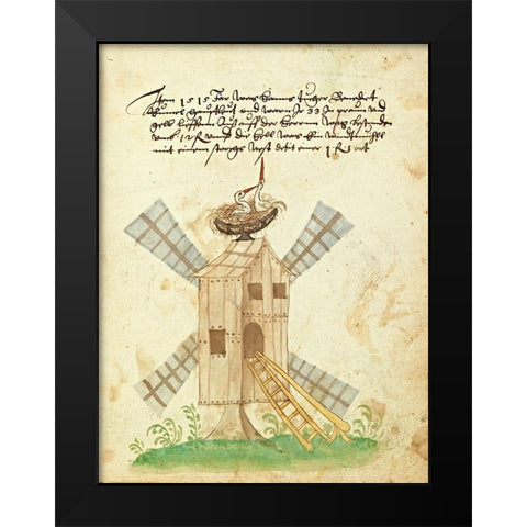 Civic festival of the Nuremberg Schembartlauf - Windmill Black Modern Wood Framed Art Print by German 16th Century