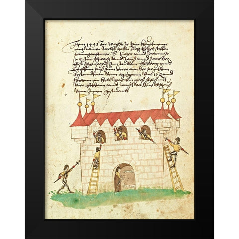 Civic festival of the Nuremberg Schembartlauf - Castle Black Modern Wood Framed Art Print by German 16th Century