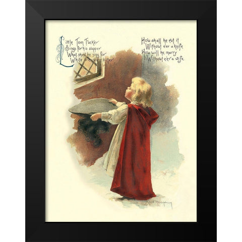 Nursery Rhymes: Little Tom Tucker Black Modern Wood Framed Art Print by Humphrey, Maud