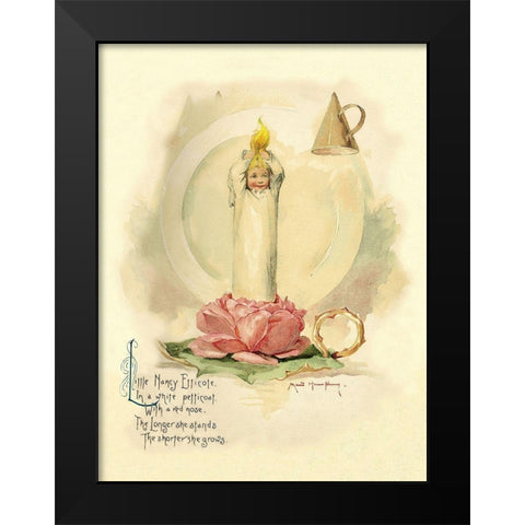 Nursery Rhymes: Little Nancy Etticote Black Modern Wood Framed Art Print by Humphrey, Maud