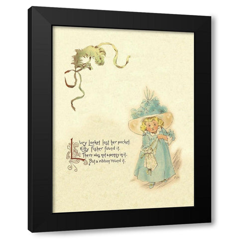 Nursery Rhymes: Lucy Locket Black Modern Wood Framed Art Print by Humphrey, Maud