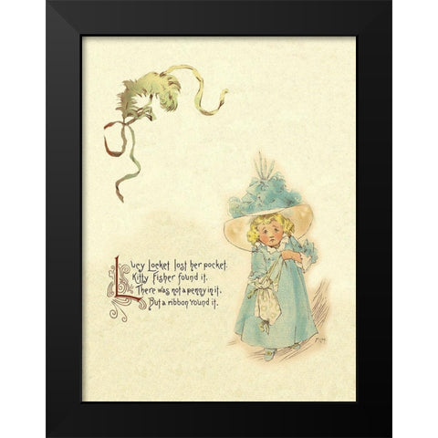 Nursery Rhymes: Lucy Locket Black Modern Wood Framed Art Print by Humphrey, Maud