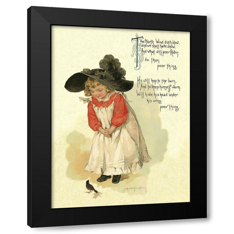 Nursery Rhymes: North Wind Doth Blow Black Modern Wood Framed Art Print with Double Matting by Humphrey, Maud