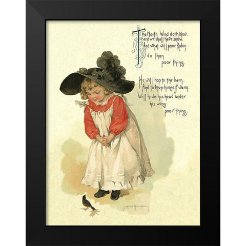Nursery Rhymes: North Wind Doth Blow Black Modern Wood Framed Art Print by Humphrey, Maud