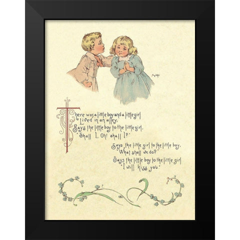 Nursery Rhymes: There Was a Little Boy and a Little Girl Black Modern Wood Framed Art Print by Humphrey, Maud