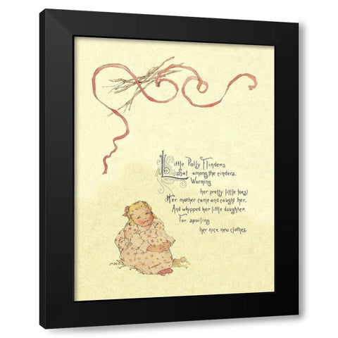 Nursery Rhymes: Little Polly Flinders Black Modern Wood Framed Art Print by Humphrey, Maud
