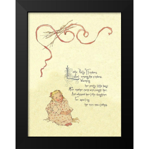 Nursery Rhymes: Little Polly Flinders Black Modern Wood Framed Art Print by Humphrey, Maud