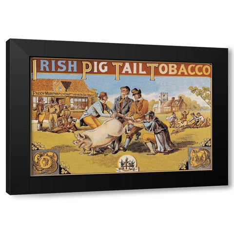 Pigs and Pork: Irish Pig Tail Tobacco Black Modern Wood Framed Art Print with Double Matting by Advertisement