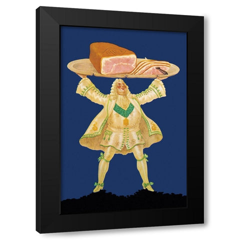 Pigs and Pork: Ham Platter Black Modern Wood Framed Art Print by Mohr, Paul