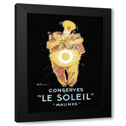 Cooks: Le Soleil Black Modern Wood Framed Art Print with Double Matting by Fournier, Hy