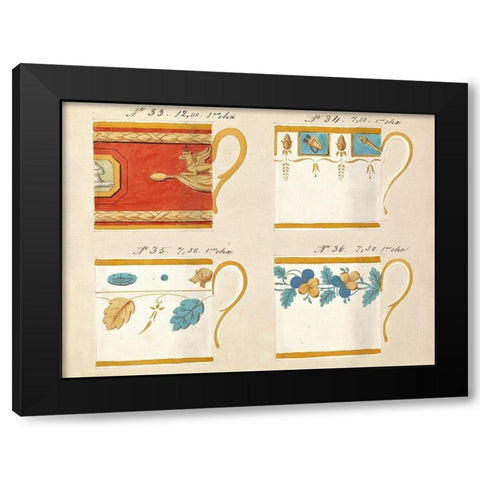 Quatre tasses du 1er choix, ca. 1800-1820 Black Modern Wood Framed Art Print with Double Matting by Honore